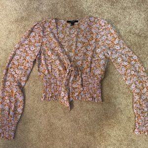 Forever 21 smocked long sleeve top